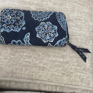 Vera Bradley Navy and Light Blue Patterned Wallet